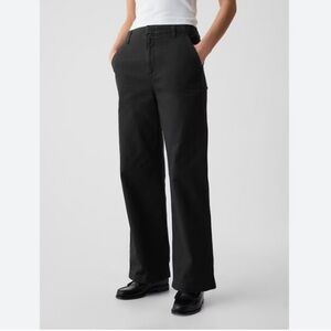 Gap Loose Khaki Pants Black Sz 2 Straight Leg